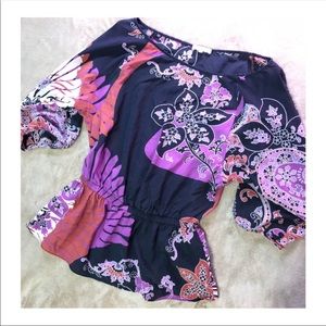 100% Silk Boho Nordstrom Summer Top by Matty M